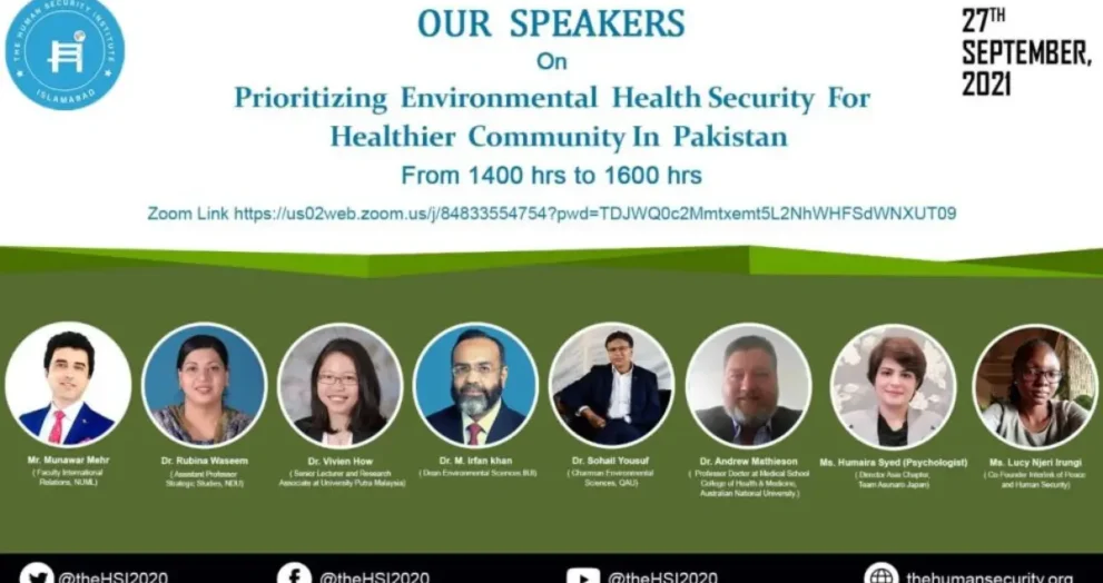 International Dialogue on Prioritizing Environmental Health Security for Healthier Community in Pakistan
