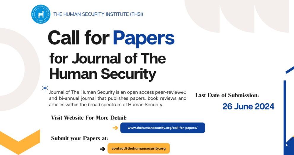 call for the papers for the journal of the Human security Islamabad featured image