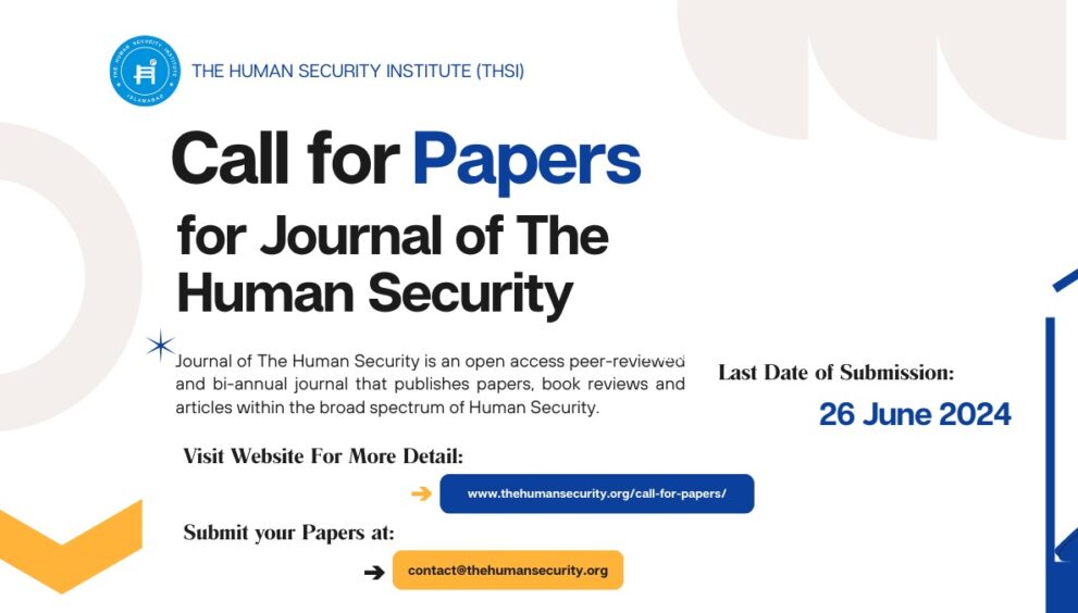 call for the papers for the journal of the Human security Islamabad featured image