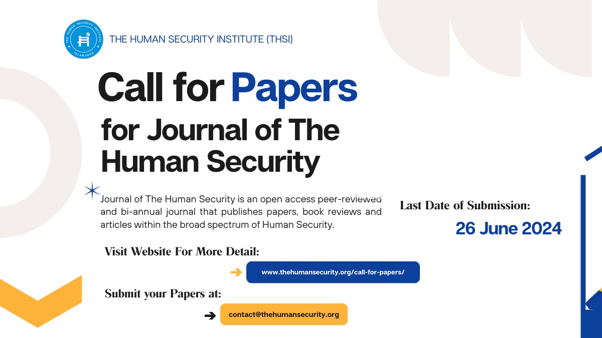 call for the papers for the journal of the Human security Islamabad featured image